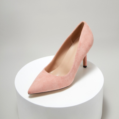 Pink Suede Sexy Pointy Toe Pfennigabsatz Damen Kleid Schuhe Pumps