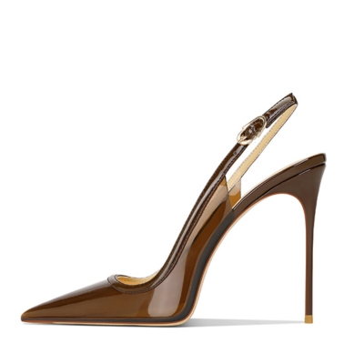 Durchscheinende Slingback-Pumps mit spitzer Zehenpartie und Stilettoabsatz für Damen